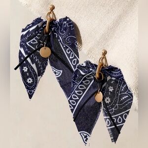 Free People X Ariana Ost Mae Scarf Dangle Earrings Black NWT MSRP $38